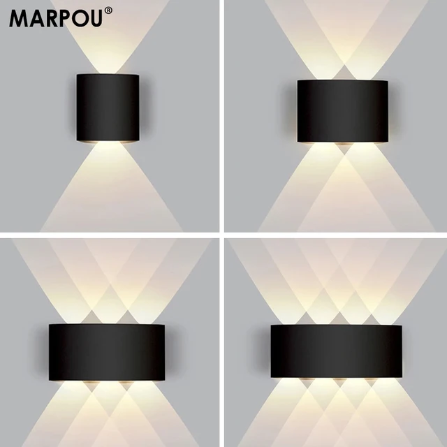 MARPOU kinkiety zewnętrzne wodoodporne kinkiety IP65 do domu AC110-220V 2/4/6/8/10W oświetlenie ogrodowe dekoracja świetlna zewnętrzna