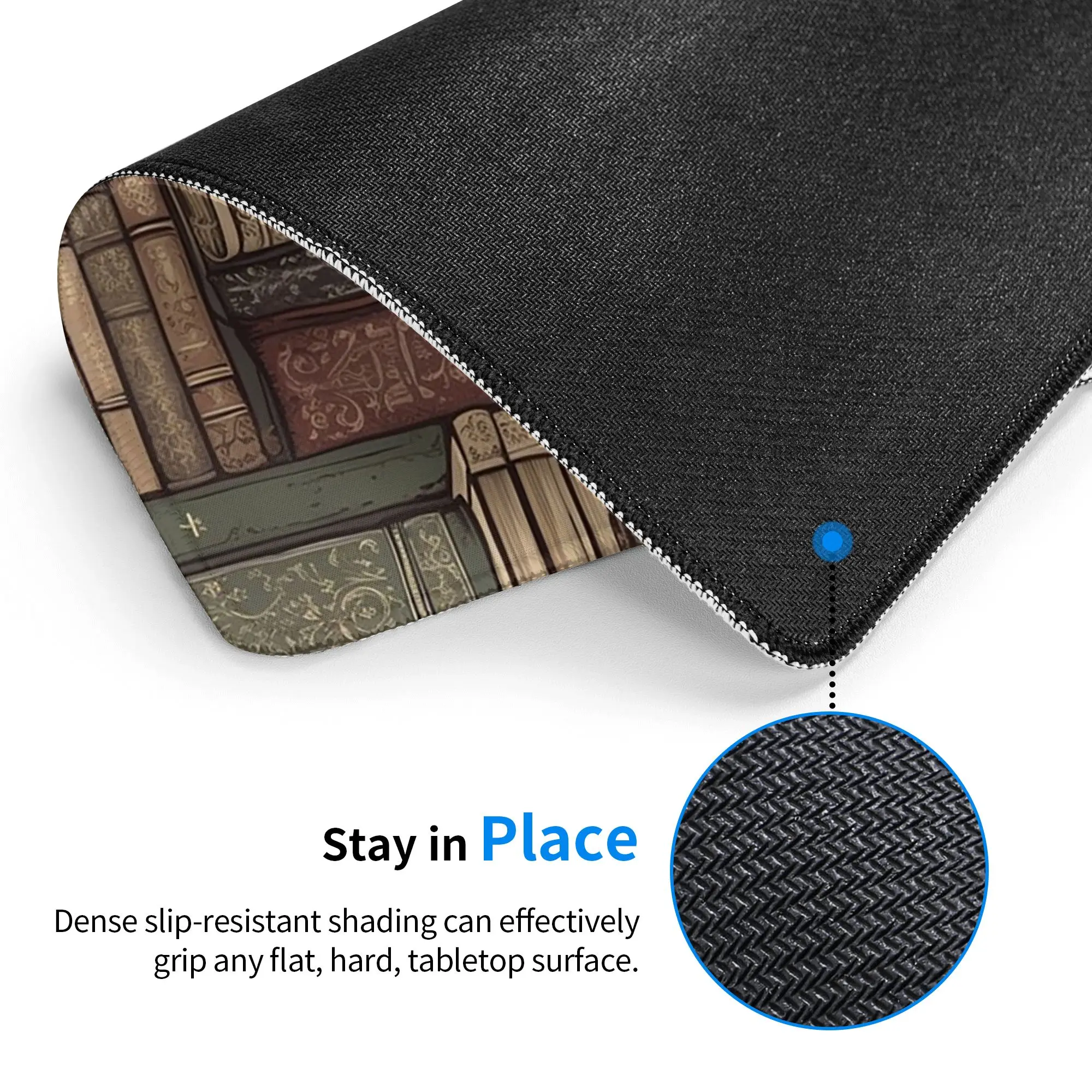 Vintage Library Themed Mouse Pad Computer Keyboard Mouse Mat Gamer PC Laptop Desk Mat Office Table Mats
