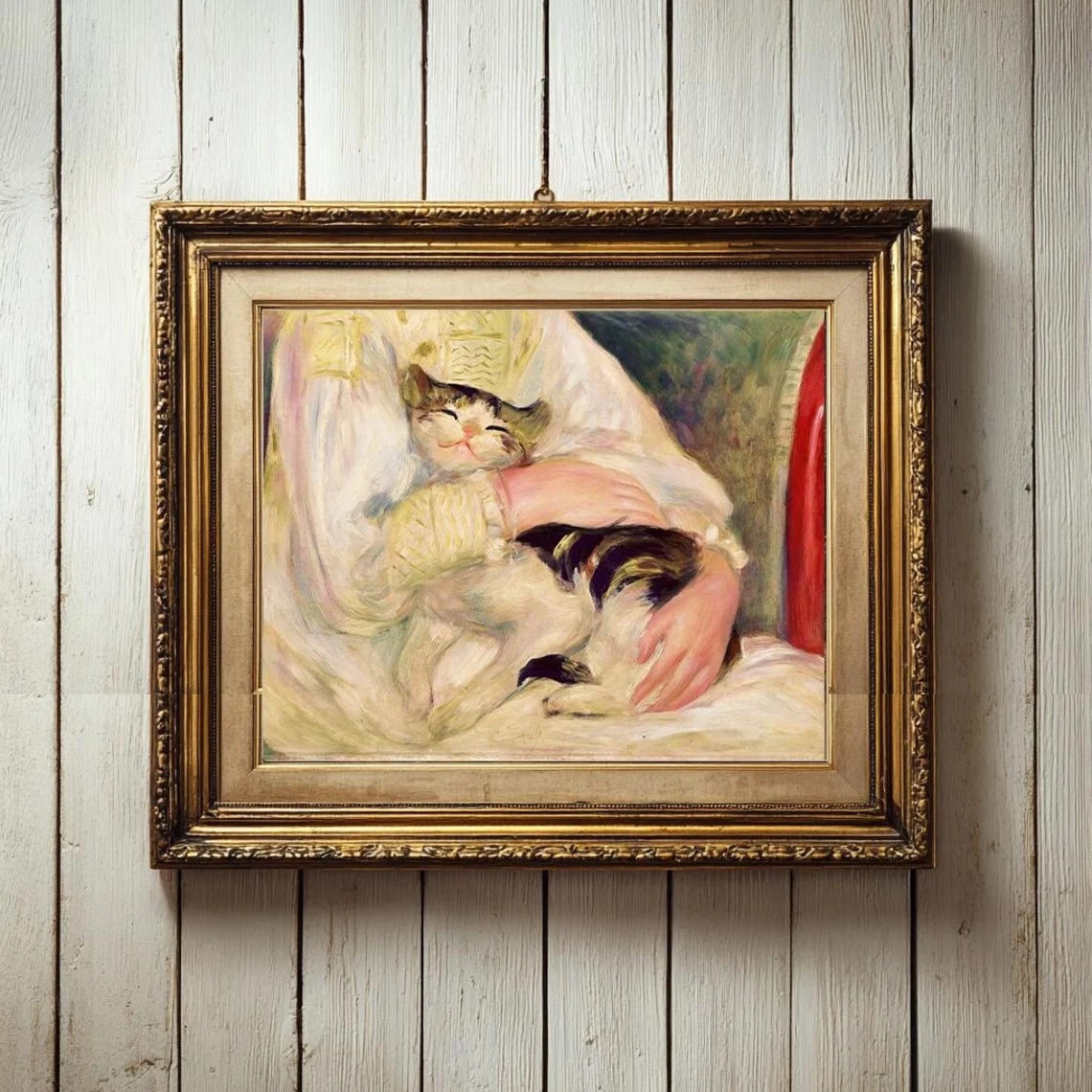 Vintage Cat Print, Renoir Cat  - Home Decor Cat review and price