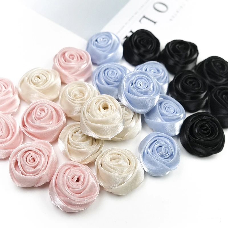 High Grade Satin Rose Flower Handmade DIY Hair Clips Corsage Headwear Wedding Accessories Hats Clothing Accessories