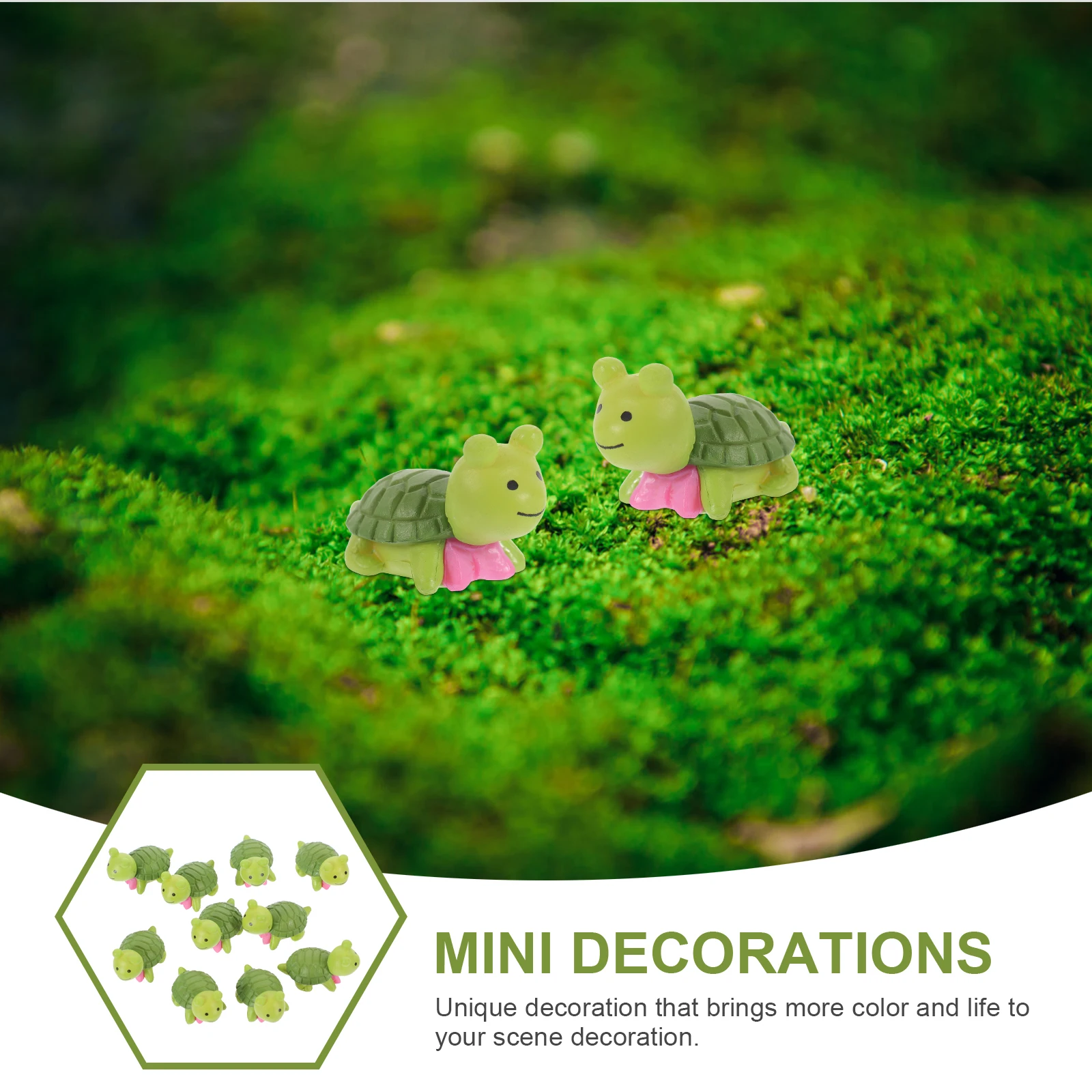 

10pcs Four-Color Miniature Models Small Turtle Decor For Diy Terrarium Bonsai Landscape Ornament Kids Creative Plastic Turtle