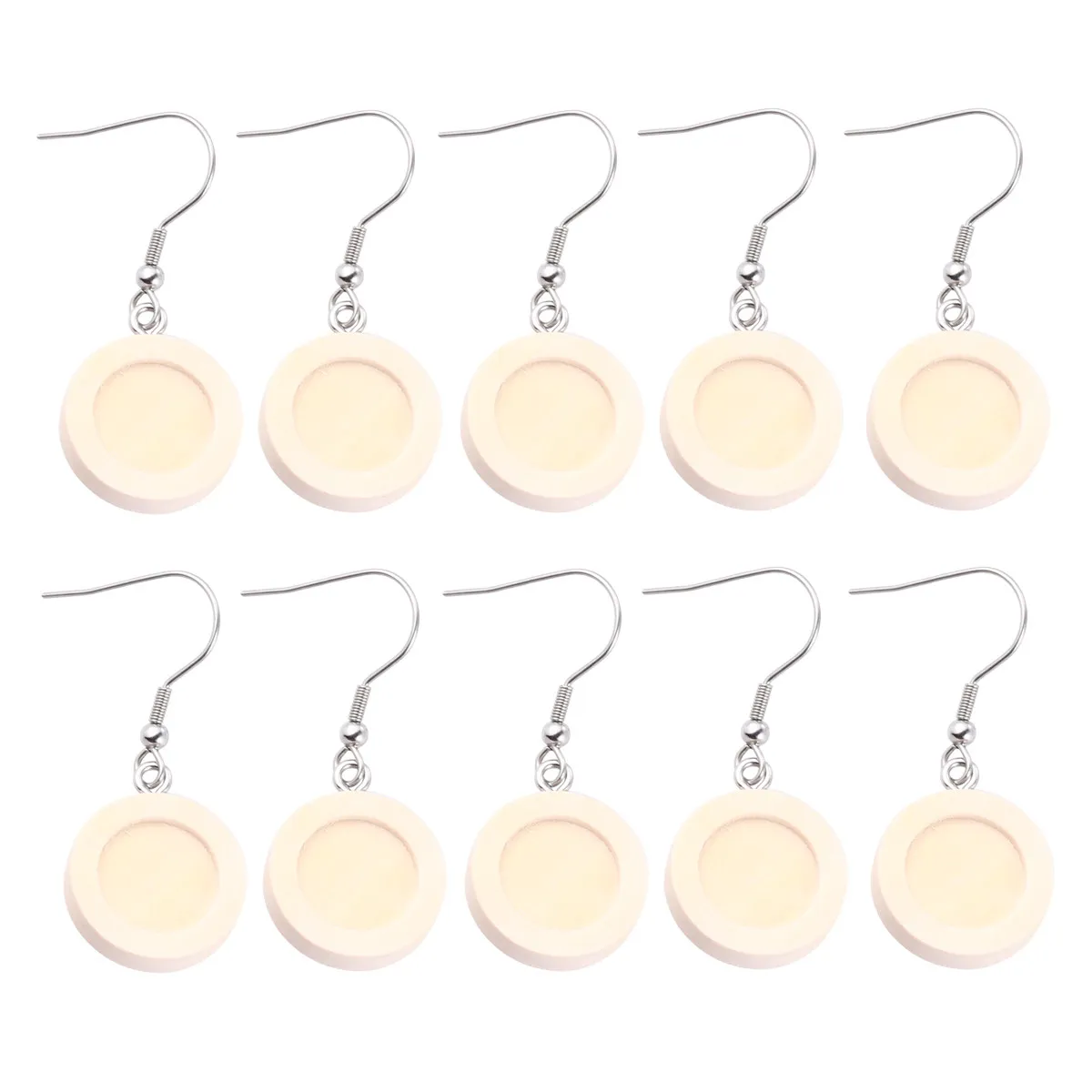 

30Pcs 12Mm Wooden Earring Blanks DIY Jewelry Making Supplies for Handmade Earrings Craft Time Earring Wooden Tray with Ear Hook