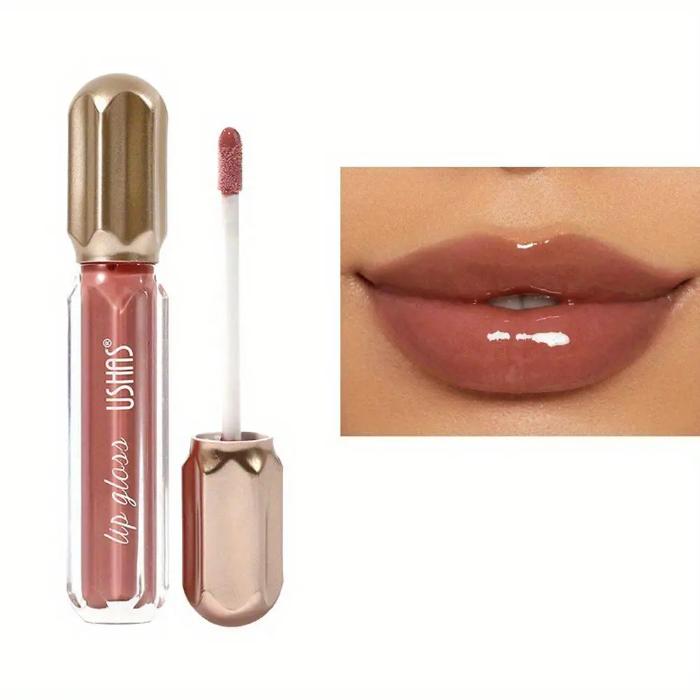 Gloss labial pérola espelho para mulheres, batom hidratante, brilho brilho, impermeável, duradouro, maquiagem cosmética