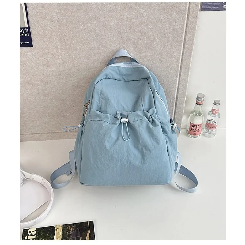 Casual Outdoor Reise Damen Rucksack Leichte Einfache Sle High School College Student Büchertasche Nylon Material Reißverschluss Clo...