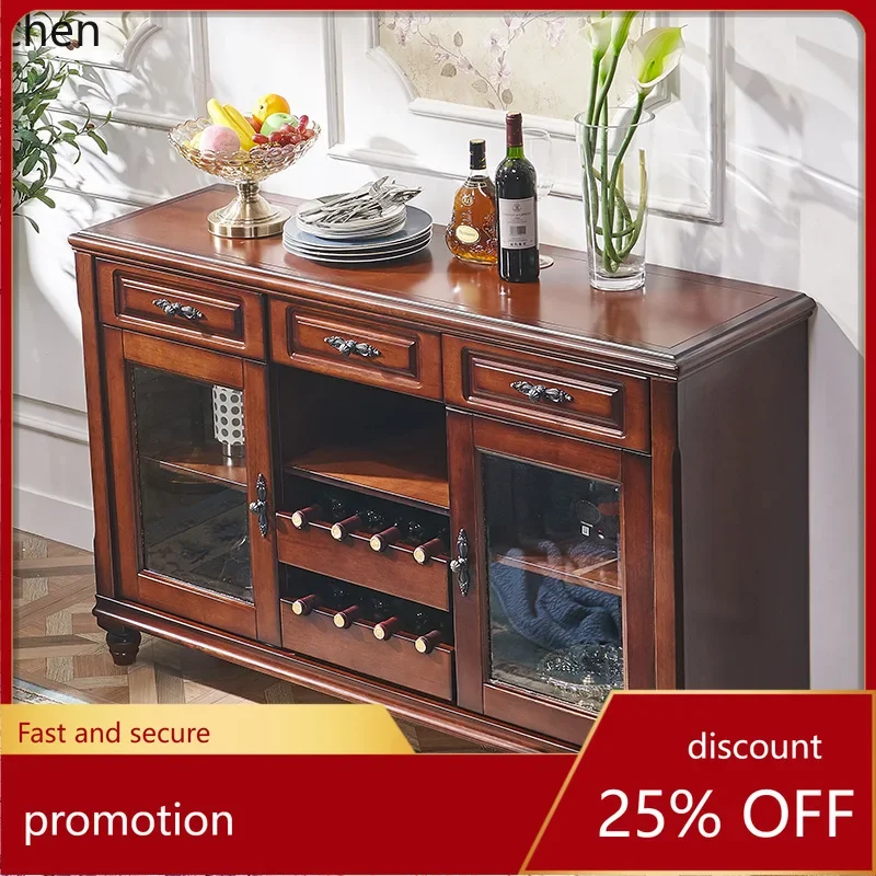 DSAall-solid wood sideboard integrated against the wall, kitchen cupboard, dining room tea and wine cabinet