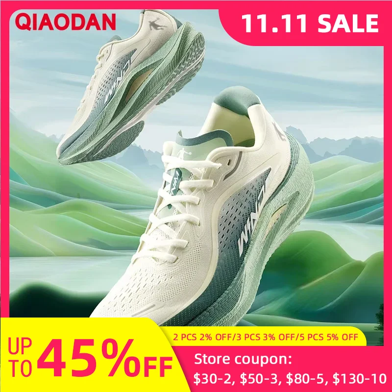 

Мужские марафонские кроссовки QIAODAN Qiang Feng 2,0, новинка 2024, профессиональные дышащие нескользящие легкие кроссовки BM 23240298