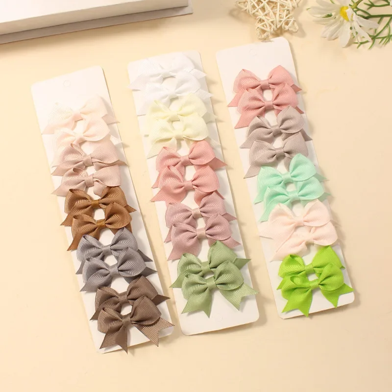 10Pcs Cute Bows Baby Hair Clips Candy Color Girls Princess Hairpins Barrettes Kids Hair Accessories