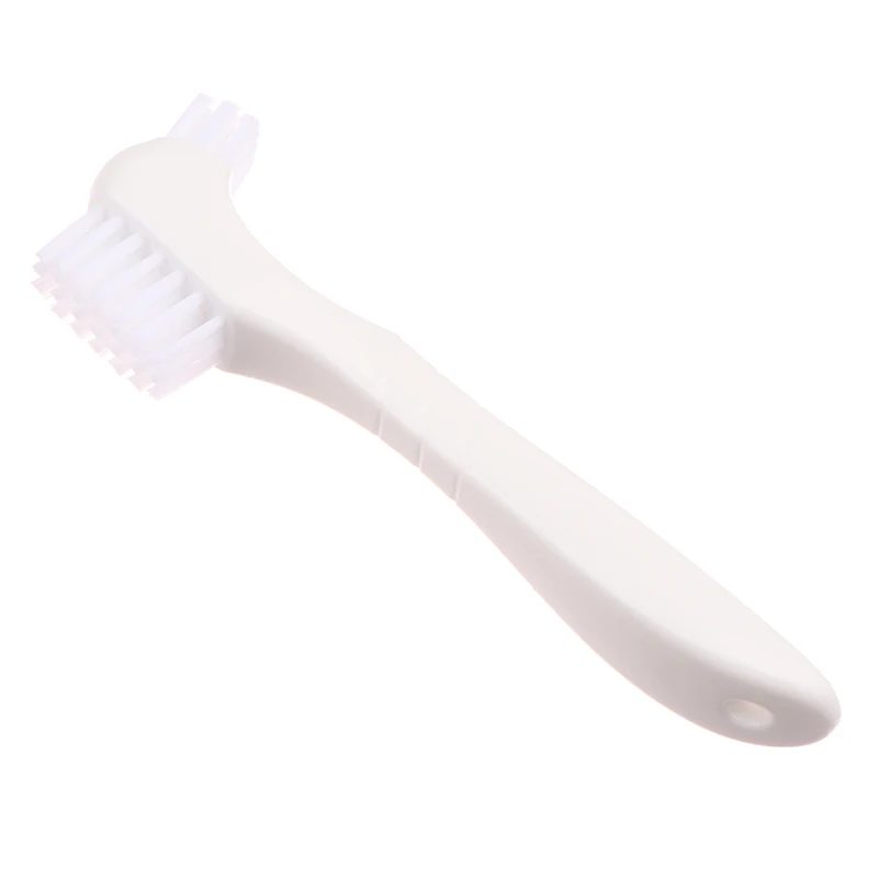 1 Pack Multi-Layer Bristle Cleaning Denture Brush Oral Care Non-Slip Ergonomic Rubber Handle Double End Antibacterial