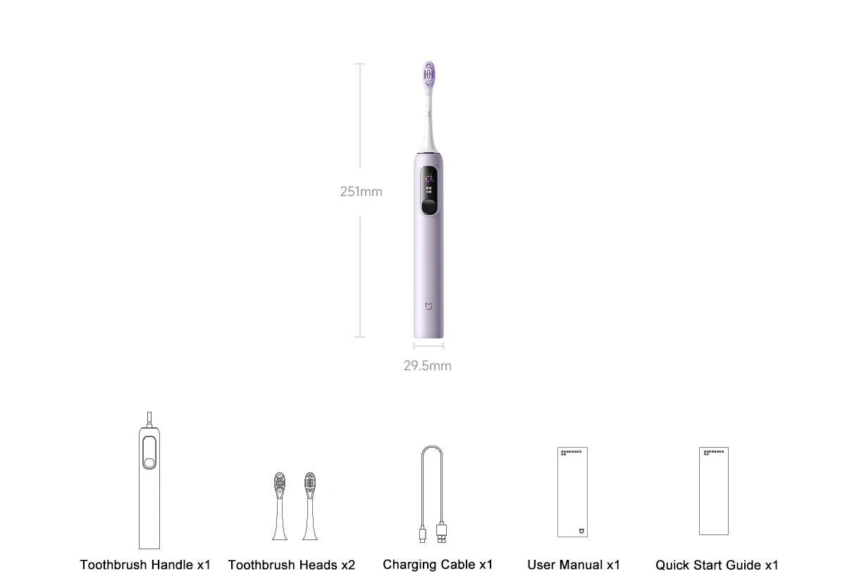 MIJIA Oscillation Electric Toothbrush Pro,Smart 4 Modes,IPX8 Waterproof Sonic Vibration Toothbrushes,180-day Battery Life