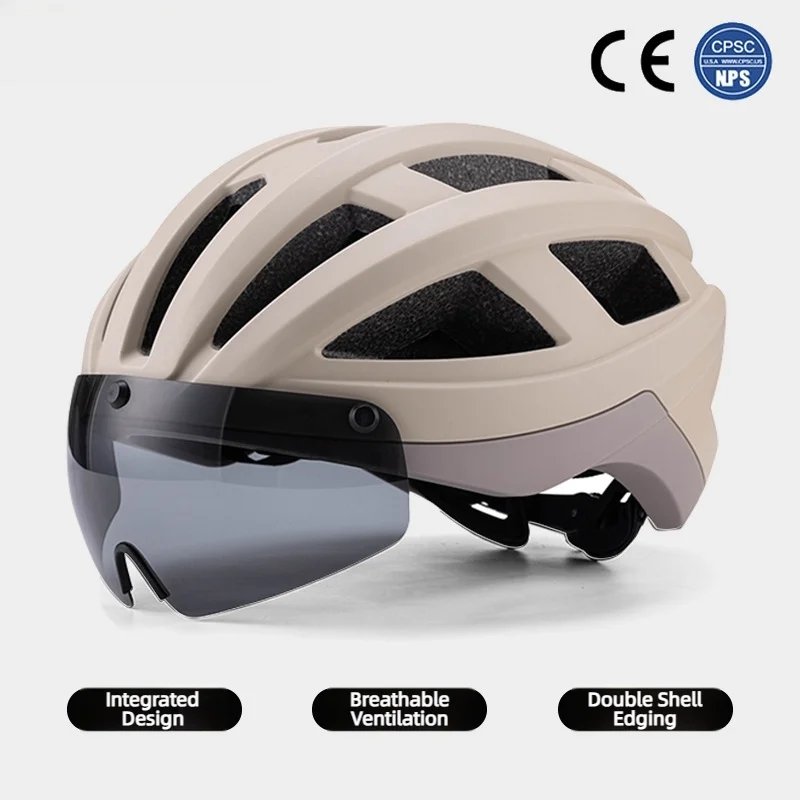 

Popular Magnetic-Grip Goggles Bicycle Riding Helmet for Adults, Men and Women, One-Piece Road Bike Helmet
