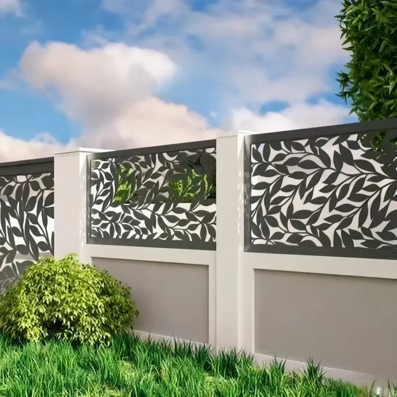 Privacy CNC Cut Aluminum Fence with Integrated Sound Absorbing Panels for Urban Residential Backyards