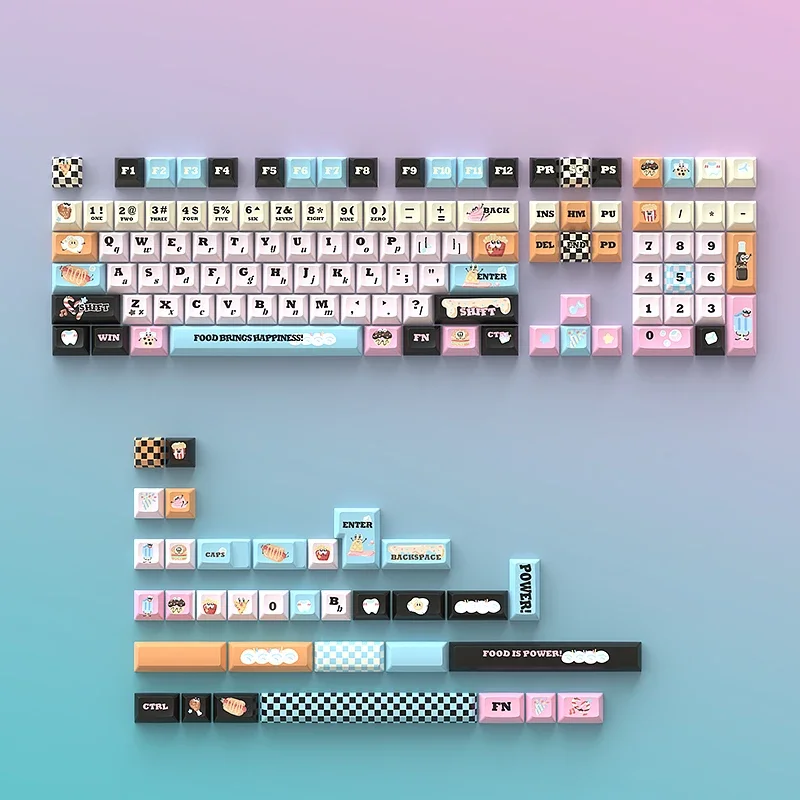Caloric Dopamine Theme Keycap 142Key PBT Custom Pink Girl Keyboard Cap KCA Profile Key Cap for Mechanical Keyboard Accessories