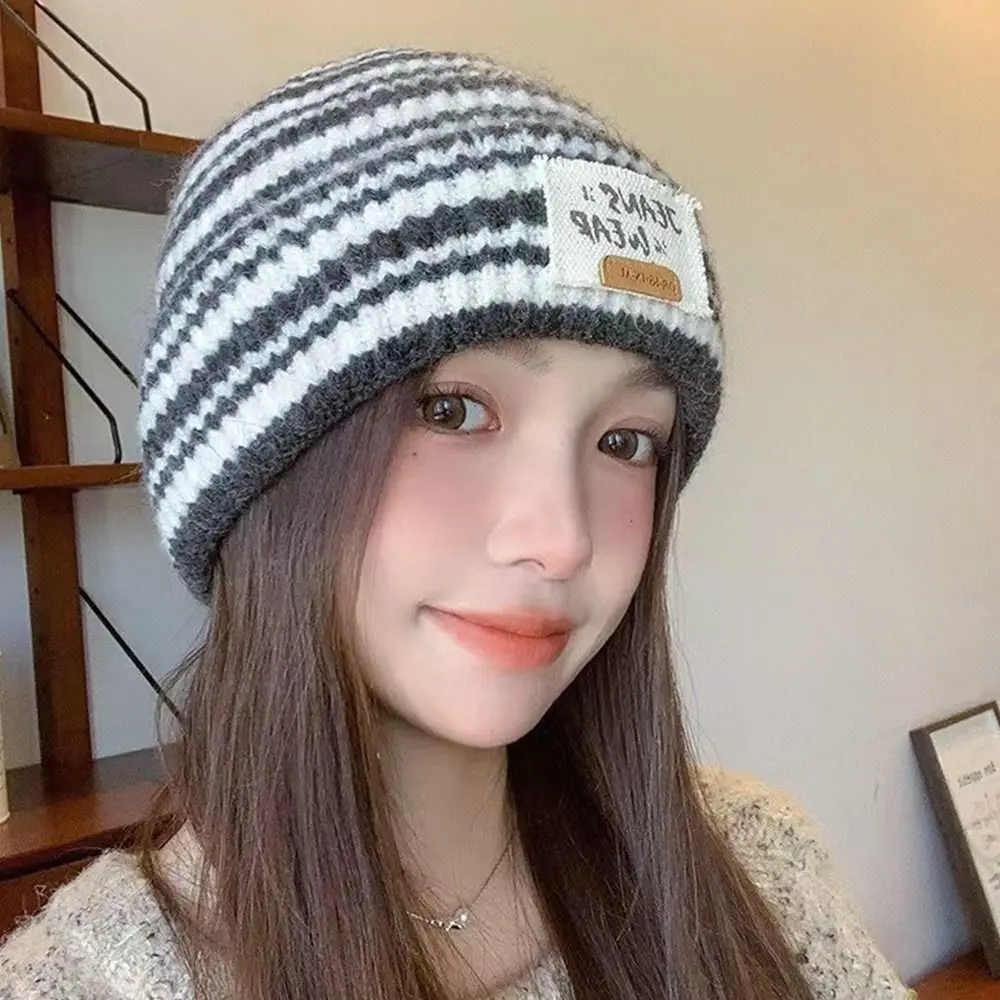 Fashion Warm Winter Hat Ear Protection Korean Style Knitted Cap Thickened Casual Beanie Hats Outdoor