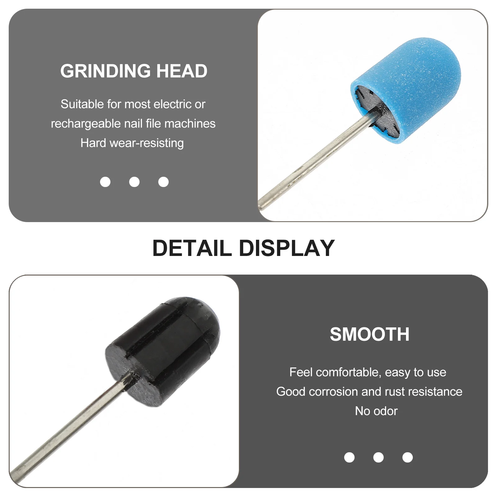 10 قطعة مسمار الفن الرملي قبعات الصدأ برهان ارتداء مقاومة مانيكير الرملي قبعات طلاء الأظافر الكالس مزيل باديكير أداة