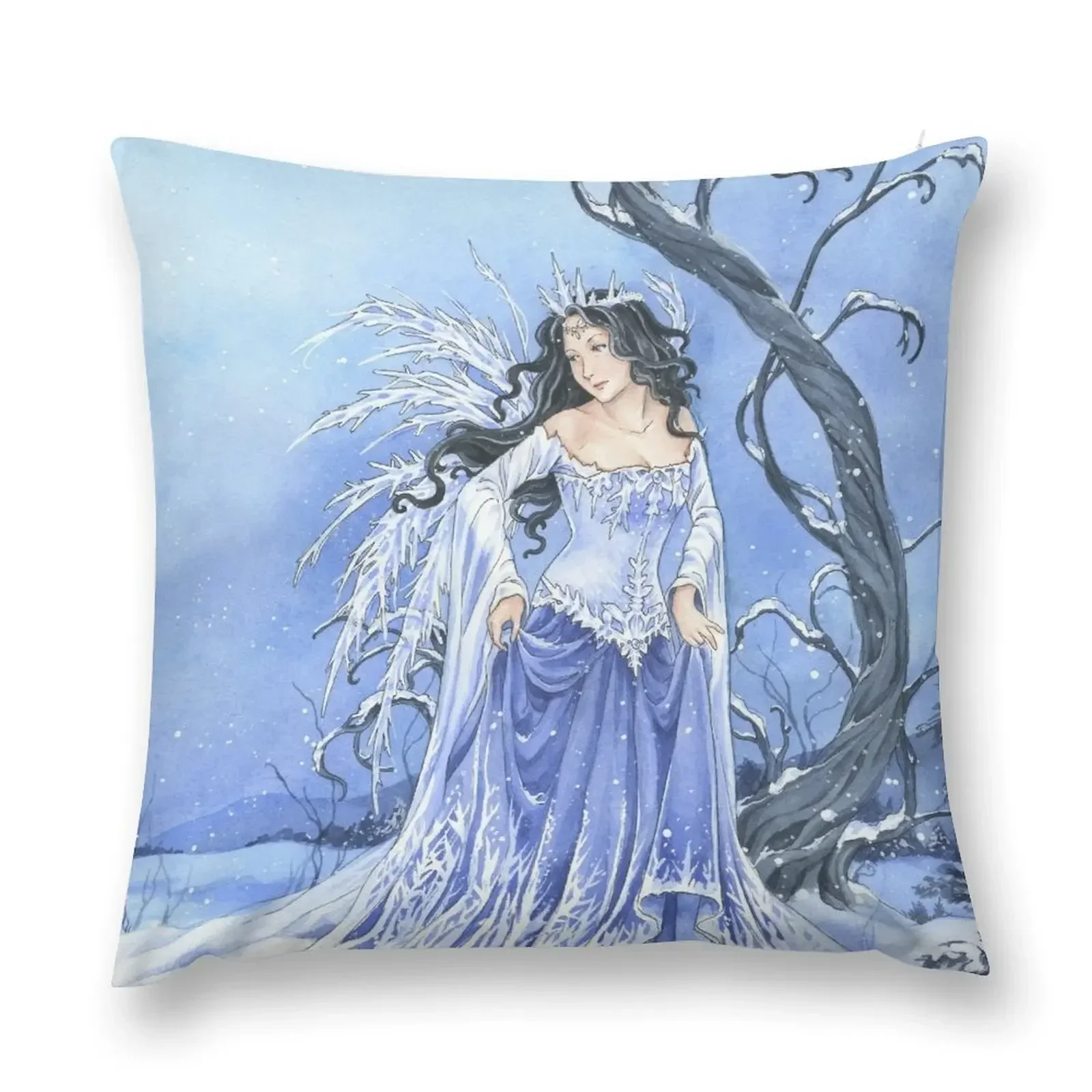 Blue Ice Snow Queen Fairy Throw Pillow Decorative Sofa Cushions luxury decor Pillow Cover pillow