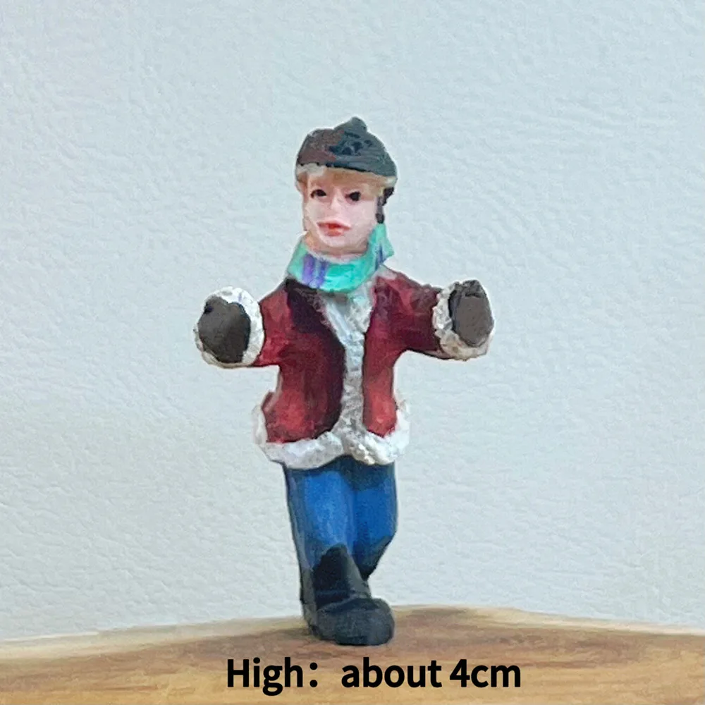 Winter Kids Miniature Figurine Fridge Magnet, Resin Snow Scene Souvenir, Gift & Collectible