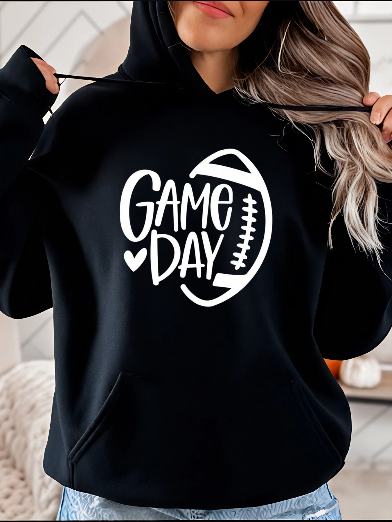 

Толстовка с капюшоном для дня футбольных игр, женская повседневная толстовка в спортивном стиле для футбольных болельщиков 280