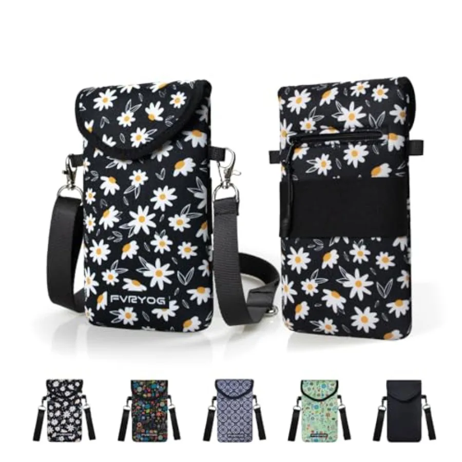 

Neoprene Phone Sleeve Pouch Case Bag for Men Women w/Crossbody Strap/Neck Lanyard for iPhone 17/16/15/14 Pro Max, Samsung S25Pi