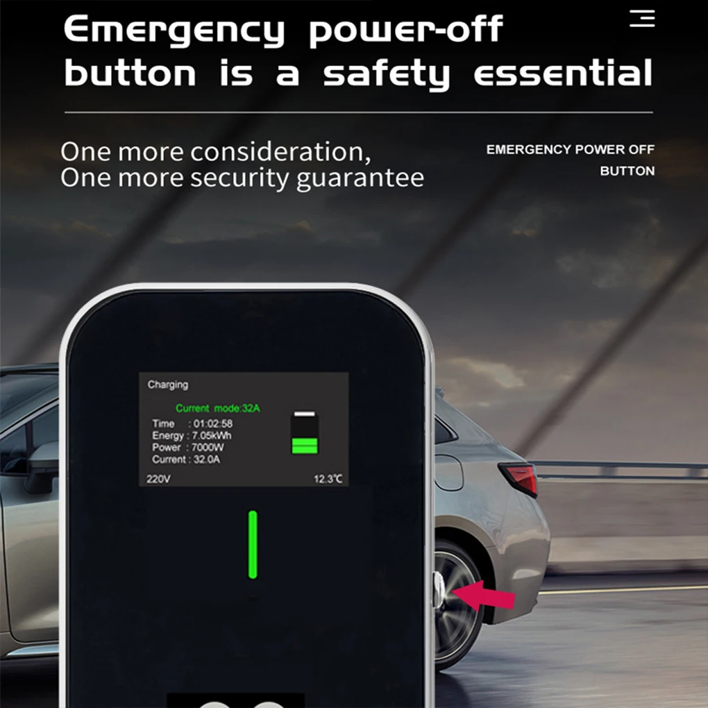 New Energy Electric Vehicle European Standard Charger Post Colourful Screen APP Bluetooth WIFI Version 1/3 Phase 7KW 11KW 22KW