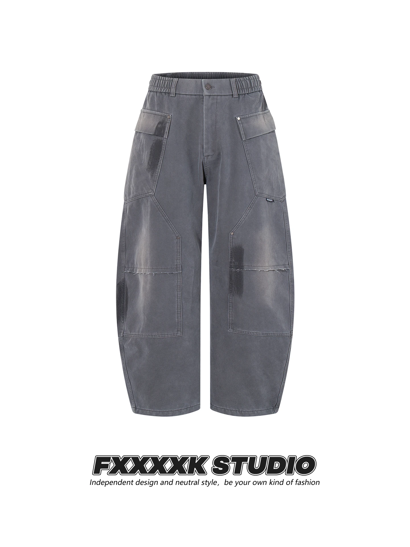 

FXK Original American High Street Vintage Waed Wide Leg Workwear Jeans Design Sense Water Waed Knife Trendy Casual P...