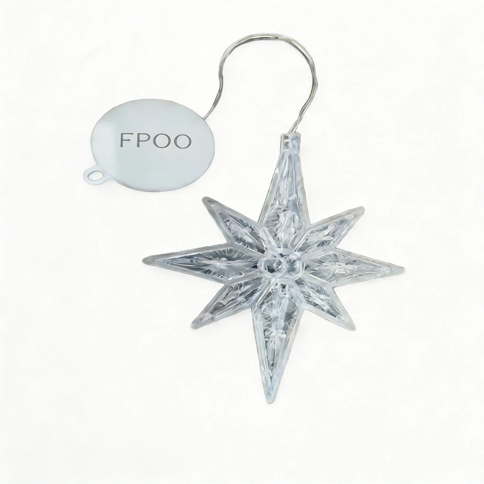 

Электрические светильники FPOO для рождественских елок, лампа Polaris на присоске, светильник-штора, батарейный блок, праздничная теплая белая подсветка, акрил.