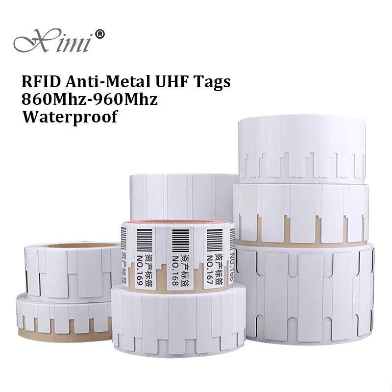

10 шт. водонепроницаемых гибких RFID UHF меток с дальним радиусом действия, устойчивых к воздействию металла, 860-960 МГц, и стикеры-метки ISO18000-6C PET