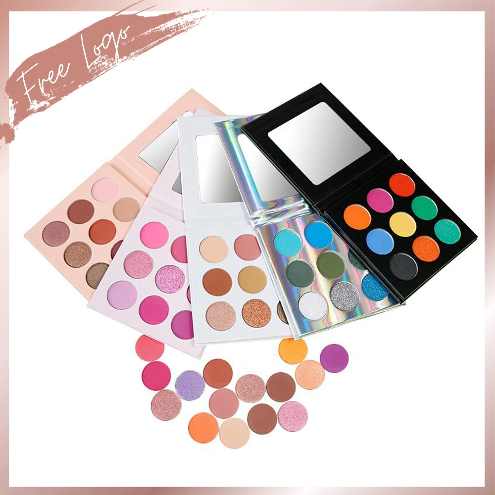 Private Label Eyeshadow Palette 9 color Matte Shimmer Glitter Vegan Pigment Wholesale Bulk Lot Makeup Beauty Cosmetics