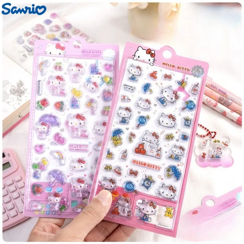 Sanrio Hello Kitty Kuromi мультфильм аниме кристалл DIY наклейки 3D детская игрушка чехол для телефона гитара багаж награды наклейки