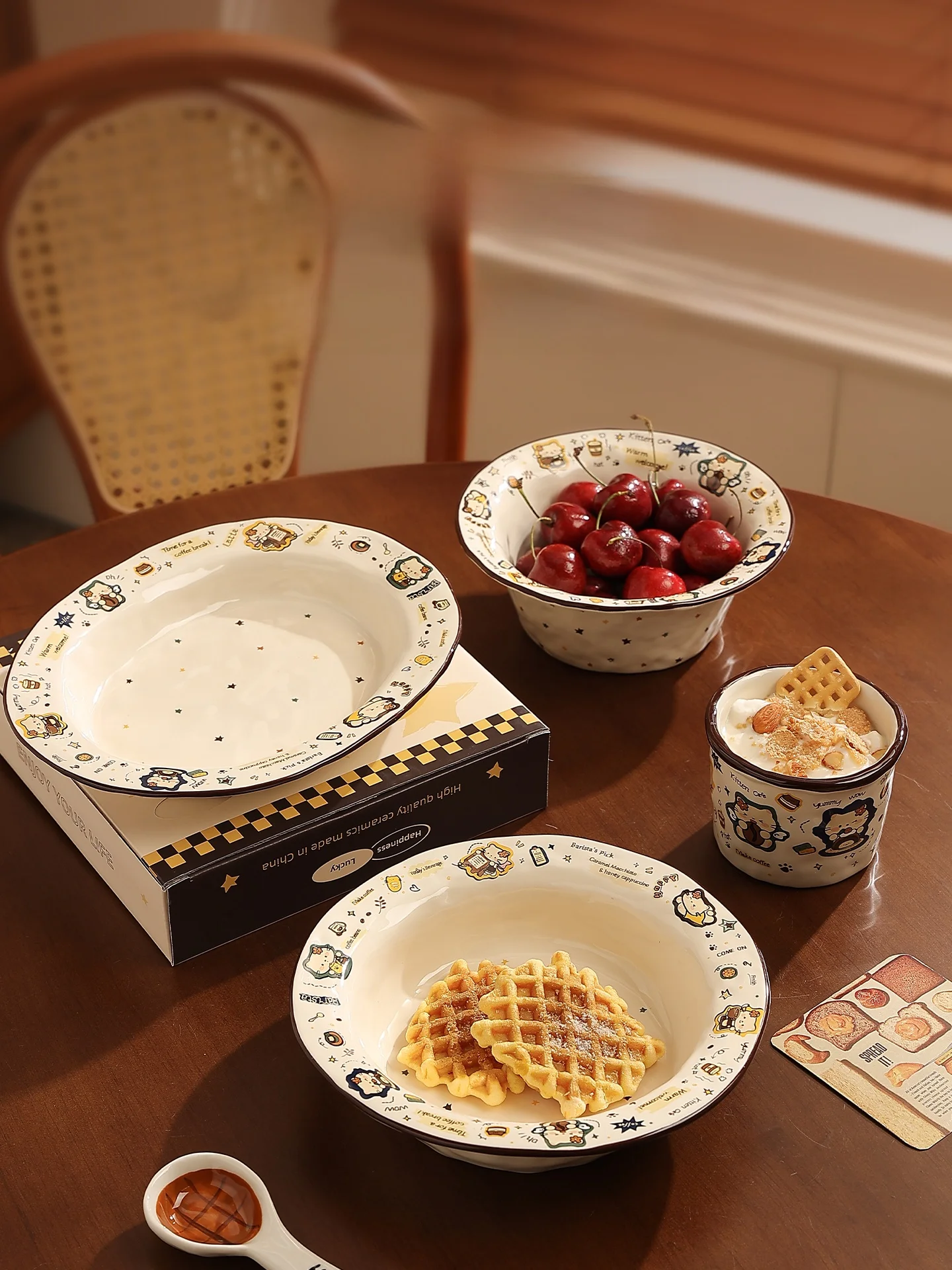 

Creative Cerc Bowl for Home Use Sweet Dert Salad Yogurt Breakfast Fruit Handheld Cup round ape Microwave Oven Se