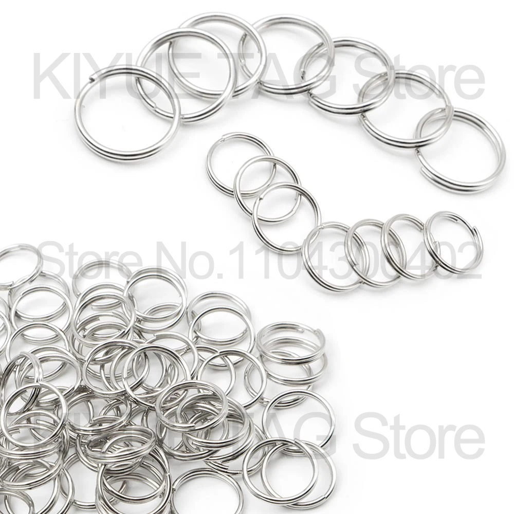 100pcs 8mm 10mm 15mm 20mm  Key Tags Rings White Plated Personalized Round Split Ring for Pet Id Tags Dog Cats Collar  Accessory