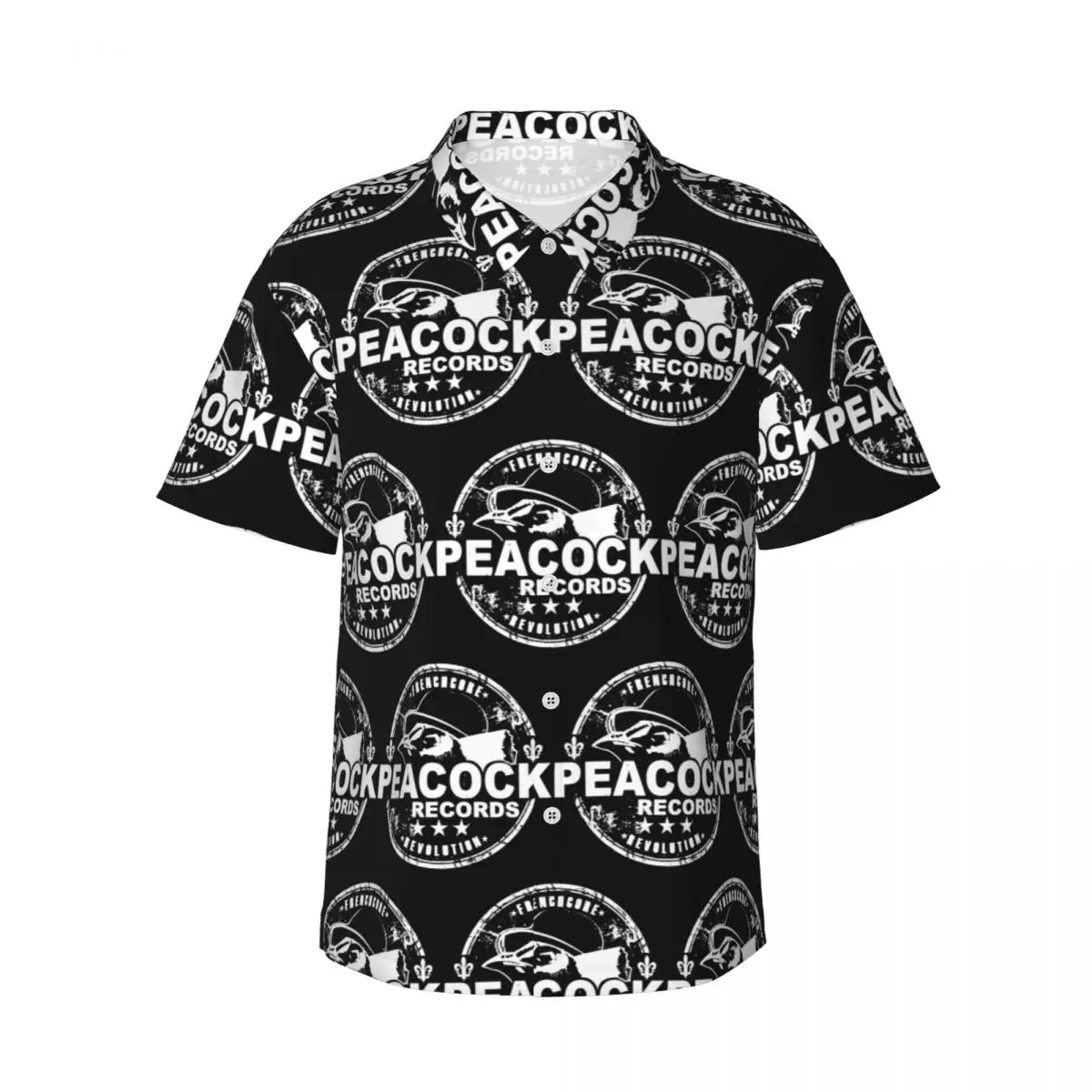 

Dr.Peacock Men's Shirts Hawaiian Short Sleeve Shirt Funny Lapel Tops for Summer Beach