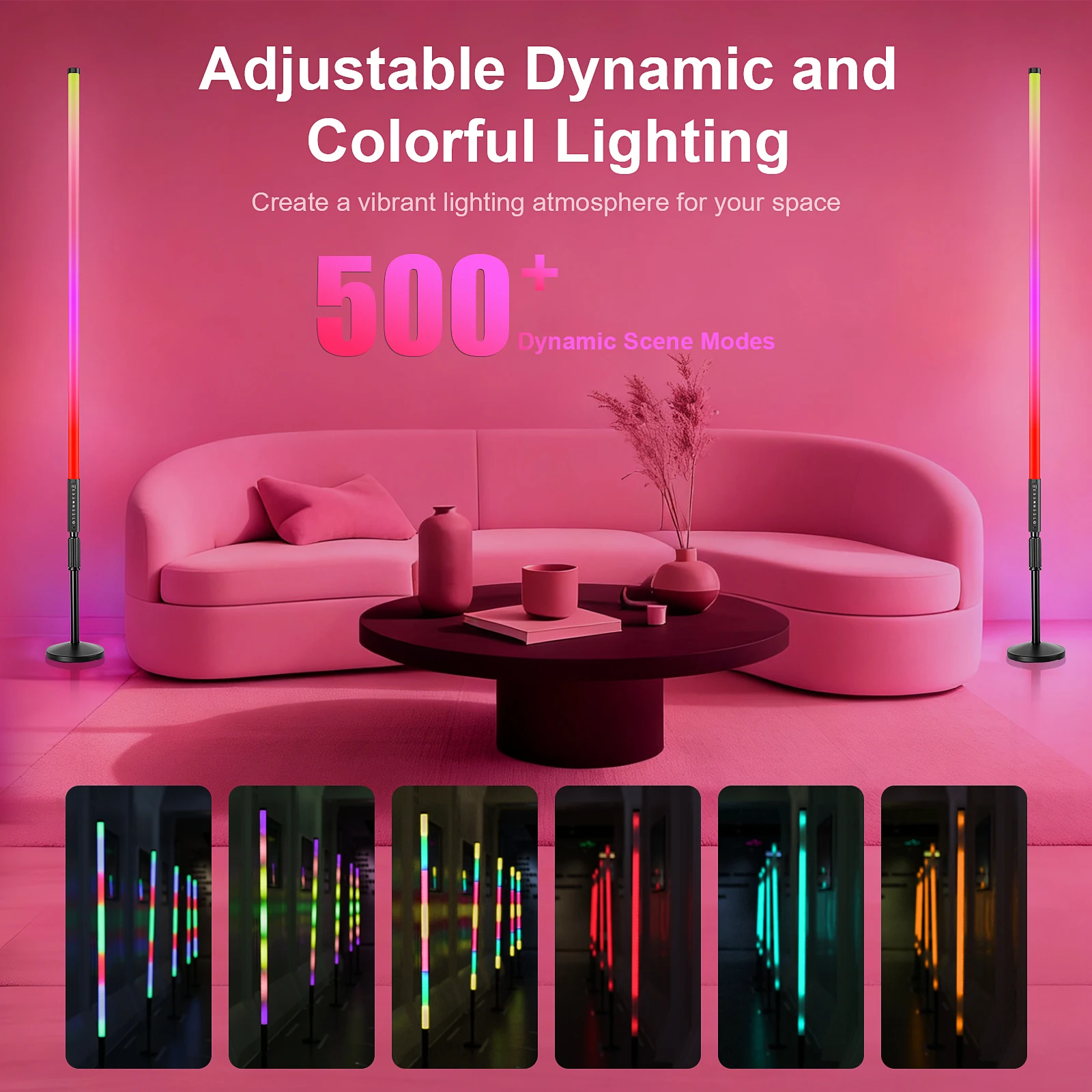 LUXCEO 4pcs 120cm RGB Atmosphere Lamp 5W Background light Sticks led Bars Wand Video Photography Decor Lighting for Home Party