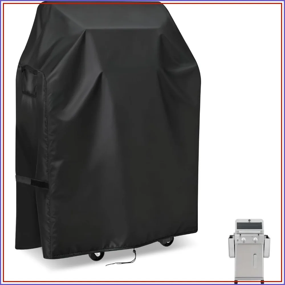 24x23x42 Inch Waterproof BBQ Grill Cover for 2-Burner Gas Grills with Foldable Shelves, Heavy Duty Oxford Fabric