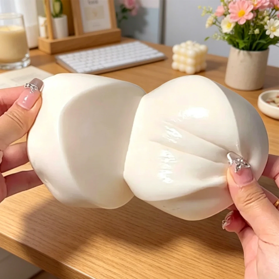 Juguete Blandito de Yogur y Pan con Forma de Dumpling, Suave para Niños y Adultos, Regalo Relajante, Alivio del Estrés, Juguete Sensorial de Levantamiento Lento
