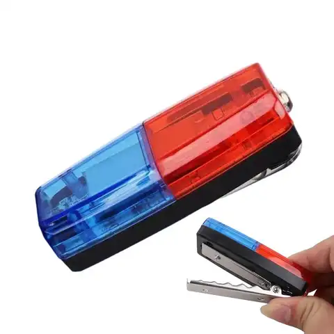 빨간색 파란색 LED 어깨 경고등 스테인레스 스틸 클립으로 USB 충전 승마 안전 순찰 경보 플래시 신호 스트로브 램프