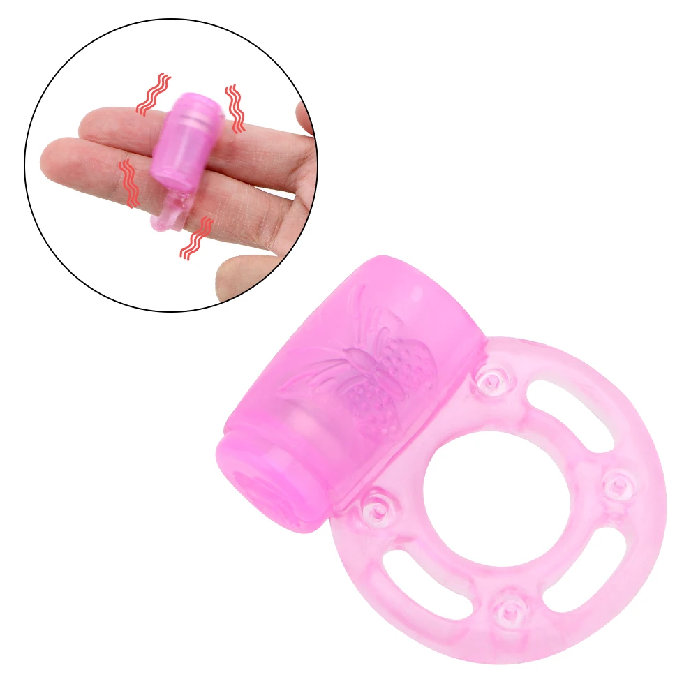 IKOKY Butterfly Cock Collar Vibrator Adult Sex Toys for Men Vibration Penis Delay Premature Ejaculation Lock Fine Vibrating Ring