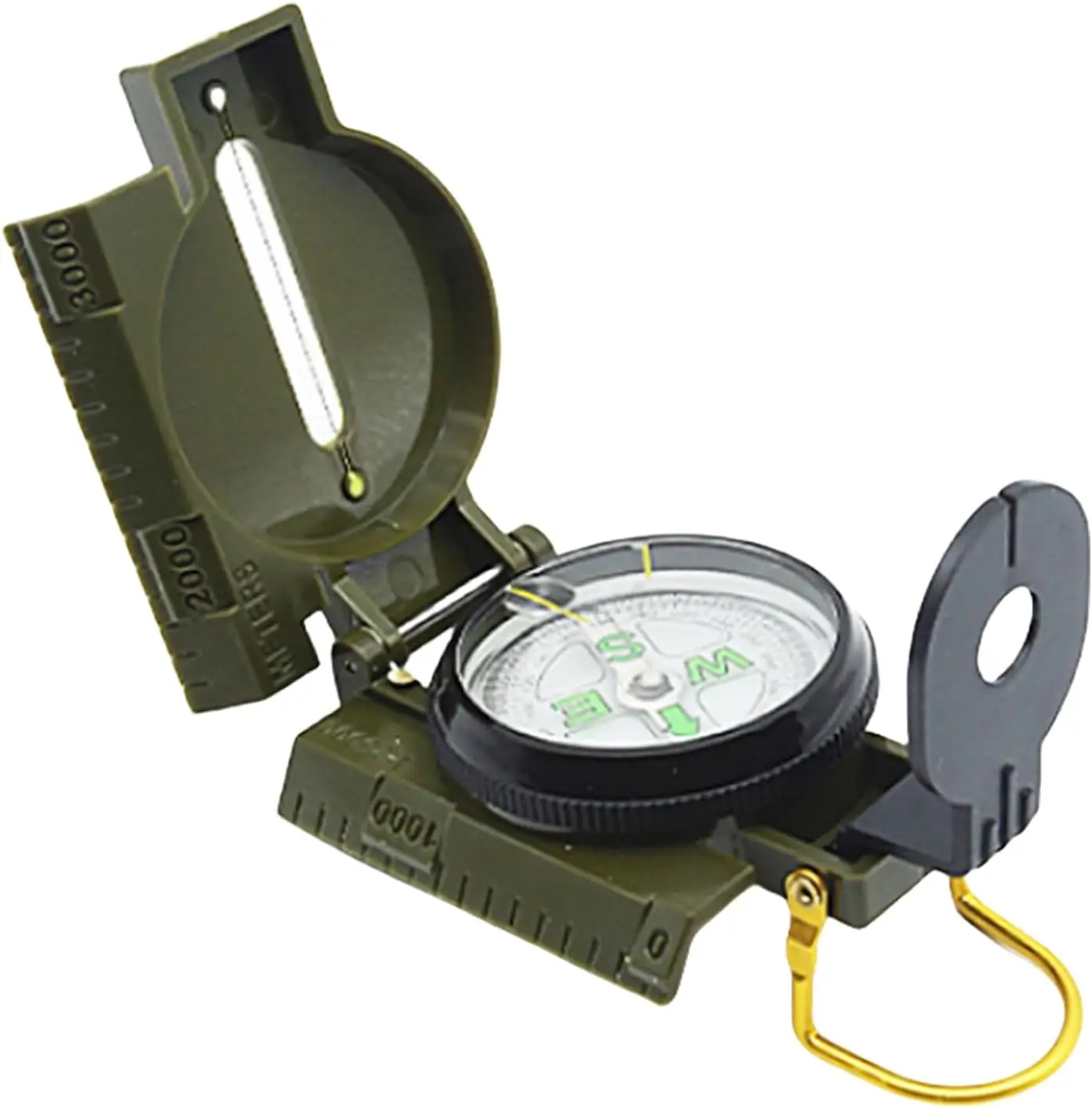High Precision Army Compass, Waterproof Metal Sight Design Professional Outdoor Tool for Hiking Mountaineering Sports