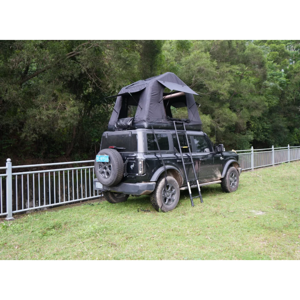 خيمة على السطح ورف السقف يستخدم المحمولة للطي الألومنيوم سلم متداخل الأجزاء عدم الانزلاق تمديد سلم تصغير مع السنانير