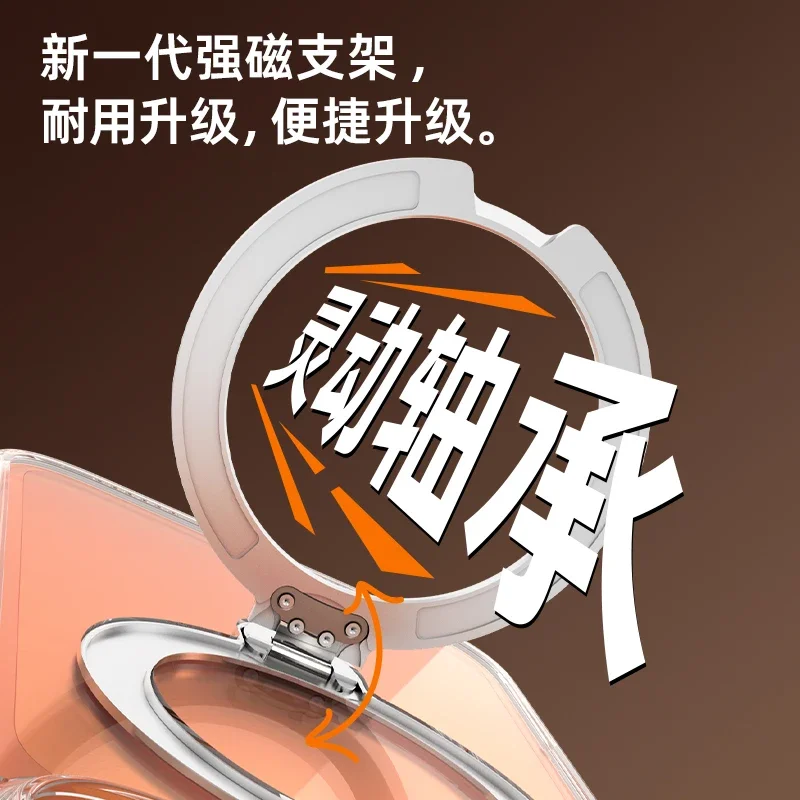 جديد لـ 17 17 Pro 17 Pro Max 16 15 Pro Max/Pro Air غلاف شفاف مزدوج حلقة مغناطيسية 360 درجة قوس قذيفة غير لامعة