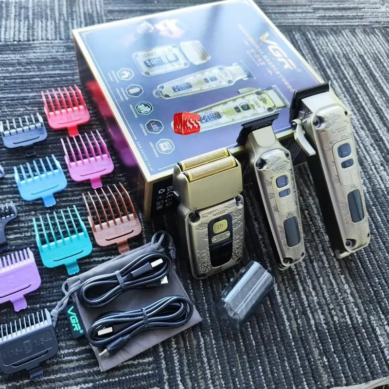 3 in 1 Haircut Trimmer Razor Set Metal Case Cordless for Hairdressers and Salons