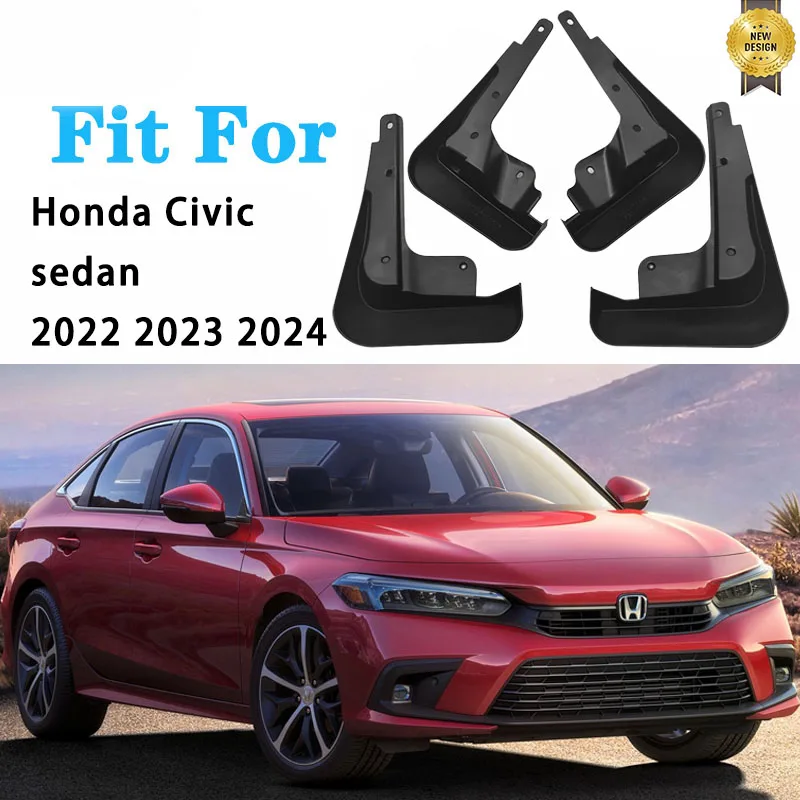 4x for Honda Civic 11th Gen LX Sedan 2022 2023 2024 Mudguards Splash Guards Fender Mud Flaps Front Rear Accessories Car Styling