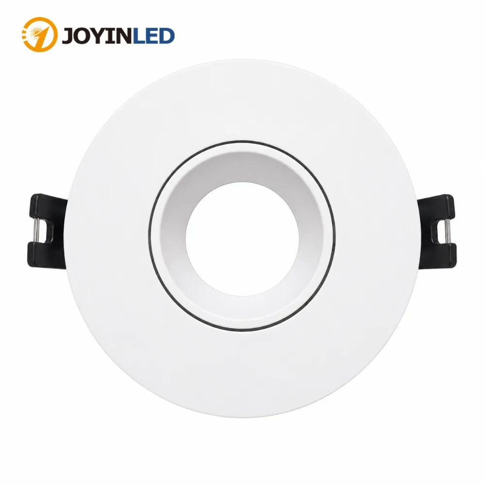 JOYINLED 1/10PCS Round Recessed Spot Light Fitting With GU10 MR16 Socket, Mounting Frame for LED/Halogen Bulbs, White Housing