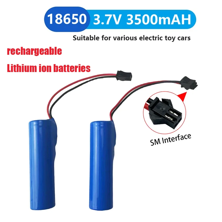 Batería recargable de iones de litio, pila de 3,7 V, 18650, 3500mAh, 18650, enchufe SM, 3,7 V