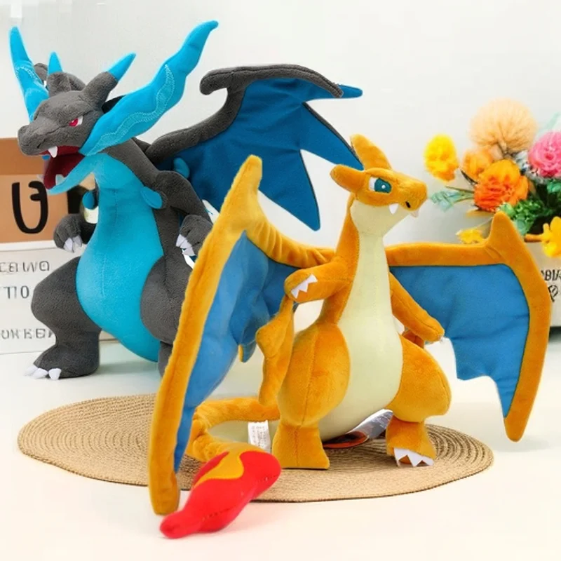 Pokemon Stuffed Anime Plush Toy para meninos e meninas, boneca de algodão macio, Charizard X & y, desenhos animados, presente de aniversário, decoração do quarto, sofá, Kawaii, 25cm