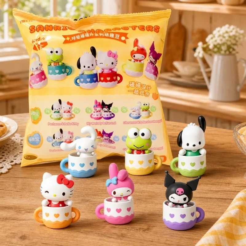 Anime Sanrio Blind Box Toys Figures Hello Kitty Kuromi Pochacco Keroppi My Melody Teacup Series Doll Collection Ornament Gifts