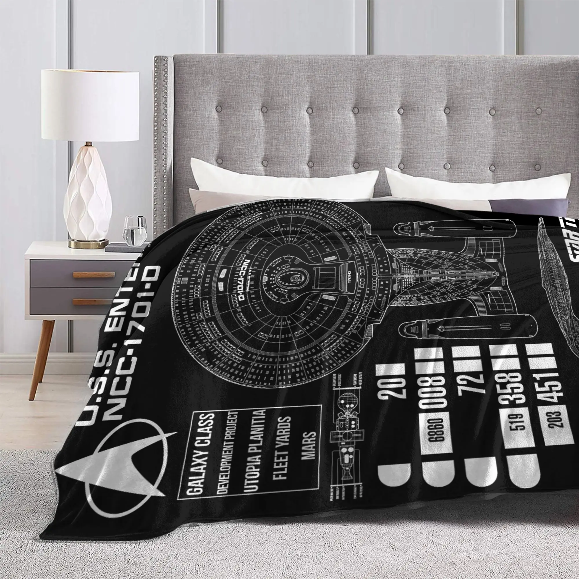 نجوم الرحلات الجيل القادم الولايات المتحدة. بطانية من الفلانيل لخطط المؤسسة لسرير الأريكة والسفر وغطاء سرير الأريكة المضحك