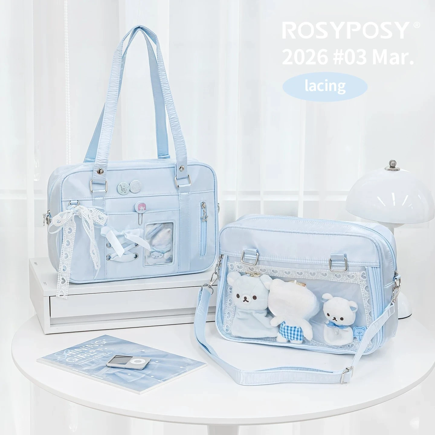 Teen Girl JK Uniform Lta Bag Crossbody Ribbon Shoulder Bag for Women Japanese School for Small Card Animation Backpack Female