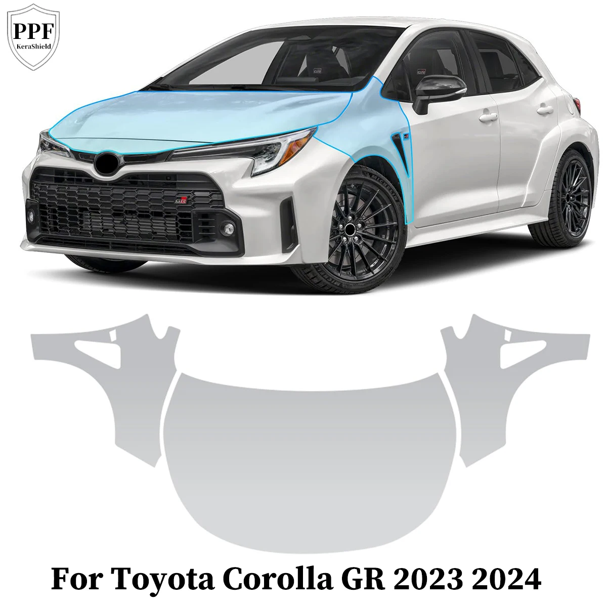 

For Toyota Corolla GR 2023 2024 TPU Car Paint Protection Film Anti-Scratch Clear Bra Pre-cut PPF Repairable Kit Car Accessories