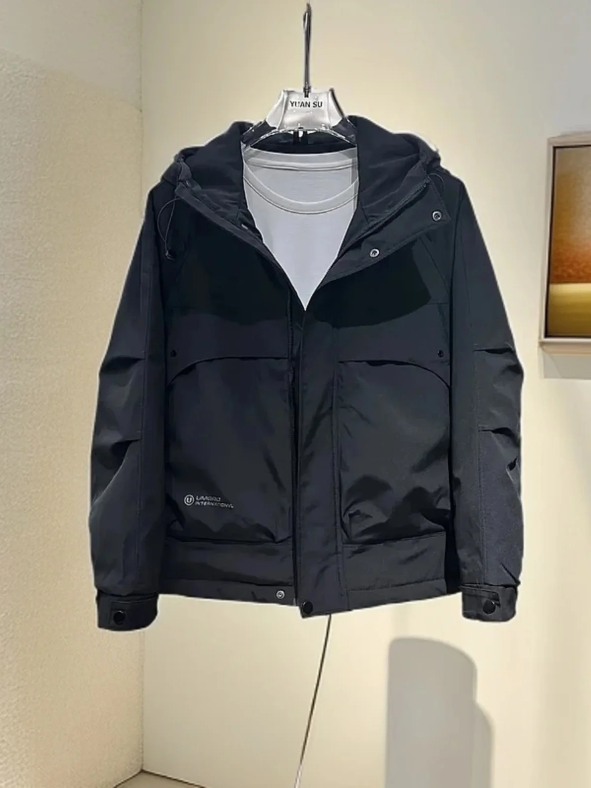 

Мужское зимнее хлопковое пальто с капюшоном Thiened, повседневное ветрозащитное уличное пальто, молодежное модное длинное пальто на молнии