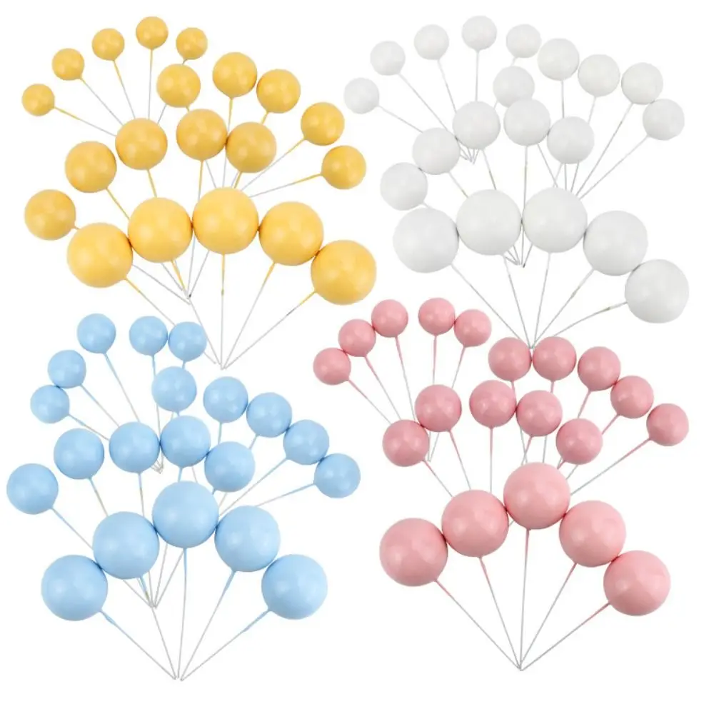 Pink Blue Yellow White Ball Cake Topper New Ball Reusable Cake Decor Plastic Birthday Party Event & Party